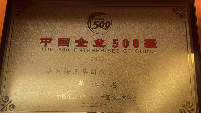 海王集團(tuán)位列2022中國(guó)企業(yè)500強(qiáng)第349位、2022中國(guó)民營(yíng)企業(yè)500強(qiáng)第155位 